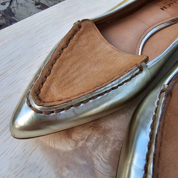 COACH  Walsh Metallic Silver Shoes Flats Loafers Rare Comfy Size 5 B, Pre-owned - Picture 6 of 9